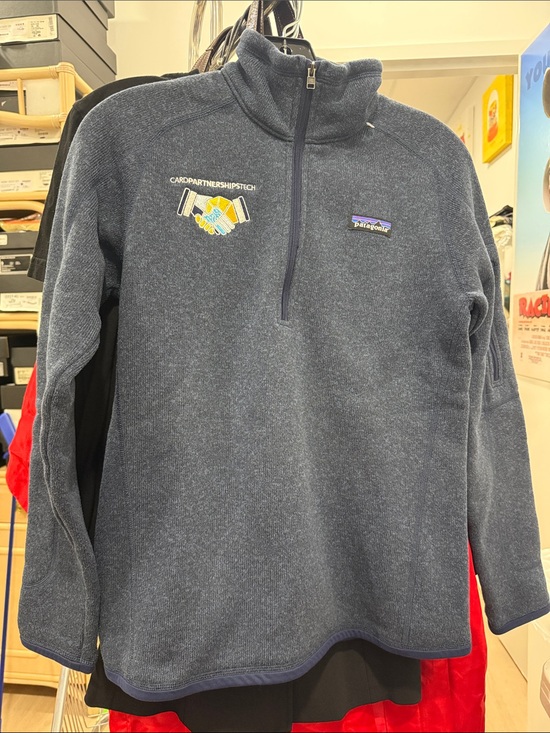 Patagonia Jackets & Blazers - Patagonia Navy Half-Zip Fleece Pullover with Embroidered Logos